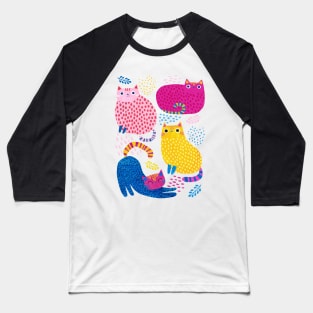 Colourful Kitties Baseball T-Shirt